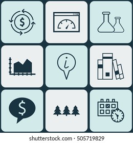 Set Of 9 Universal Editable Icons. Can Be Used For Web, Mobile And App Design. Includes Icons Such As Business Deal, Library, Appointment And More.