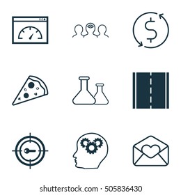 Set Of 9 Universal Editable Icons. Can Be Used For Web, Mobile And App Design. Includes Icons Such As Brain Process, Coaching, Photo Camera And More.