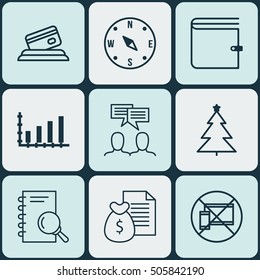 Set Of 9 Universal Editable Icons. Can Be Used For Web, Mobile And App Design. Includes Icons Such As Report, Discussion, Locate And More.