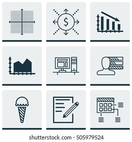 Set Of 9 Universal Editable Icons. Can Be Used For Web, Mobile And App Design. Includes Icons Such As Money, Paper, Personal Skills And More.