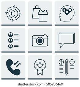 Set Of 9 Universal Editable Icons. Can Be Used For Web, Mobile And App Design. Includes Icons Such As Street, Brain Process, Cellular Data And More.