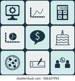 Set Of 9 Universal Editable Icons. Can Be Used For Web, Mobile And App Design. Includes Icons Such As PC, Business Deal, Bank Payment And More.