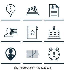 Set Of 9 Universal Editable Icons. Can Be Used For Web, Mobile And App Design. Includes Icons Such As Credit Card, Line Grid, Warranty And More.