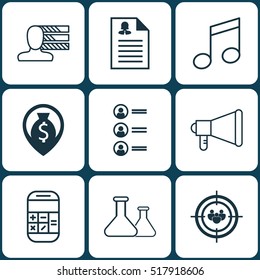 Set Of 9 Universal Editable Icons. Can Be Used For Web, Mobile And App Design. Includes Icons Such As Personal Skills, Money Navigation, Female Application And More.