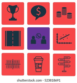 Set Of 9 Universal Editable Icons. Can Be Used For Web, Mobile And App Design. Includes Elements Such As Phone Conference, Analytics, Photo Camera And More.