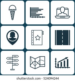 Set Of 9 Universal Editable Icons. Can Be Used For Web, Mobile And App Design. Includes Elements Such As Profit Graph, Opportunity, Photo Camera And More.