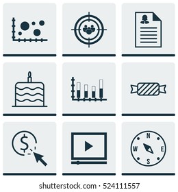 Set Of 9 Universal Editable Icons. Can Be Used For Web, Mobile And App Design. Includes Elements Such As Focus Group, Segmented Bar Graph, Female Application And More.