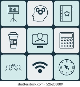 Set Of 9 Universal Editable Icons. Can Be Used For Web, Mobile And App Design. Includes Elements Such As Warranty, Presentation, Online Identity And More.