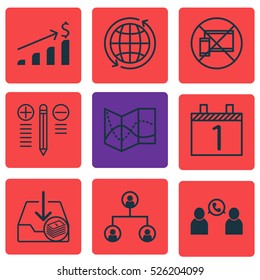 Set Of 9 Universal Editable Icons. Can Be Used For Web, Mobile And App Design. Includes Elements Such As Paid Download, Decision Making, Tree Structure And More.