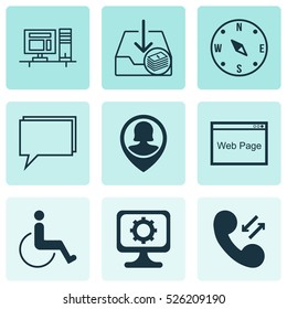 Set Of 9 Universal Editable Icons. Can Be Used For Web, Mobile And App Design. Includes Elements Such As Conference, Pin Employee, Locate And More.
