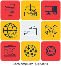 Set Of 9 Universal Editable Icons. Can Be Used For Web, Mobile And App Design. Includes Elements Such As Opportunity, Paid Download, Keyword Marketing And More.