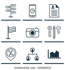 Set Of 9 Universal Editable Icons. Can Be Used For Web, Mobile And App Design. Includes Elements Such As Opportunity, Discount Location, Tree Structure And More.