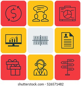 Set Of 9 Universal Editable Icons. Can Be Used For Web, Mobile And App Design. Includes Elements Such As Opportunity, Curriculum Vitae, Market Research And More.