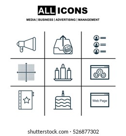 Set Of 9 Universal Editable Icons. Can Be Used For Web, Mobile And App Design. Includes Elements Such As Website, Website Performance, Warranty And More.