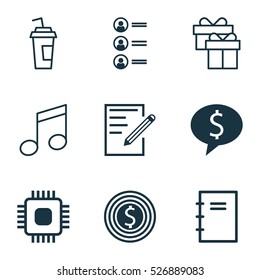 Set Of 9 Universal Editable Icons. Can Be Used For Web, Mobile And App Design. Includes Elements Such As Business Goal, Job Applicants, Paper And More.