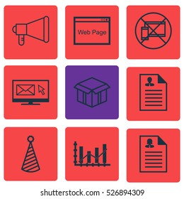 Set Of 9 Universal Editable Icons. Can Be Used For Web, Mobile And App Design. Includes Elements Such As Website, Female Application, Raise Diagram And More.