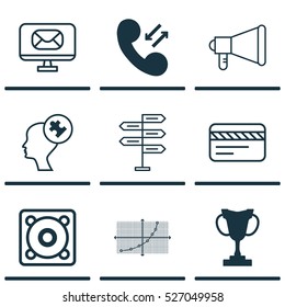 Set Of 9 Universal Editable Icons. Can Be Used For Web, Mobile And App Design. Includes Elements Such As Opportunity, Announcement, Tournament And More.