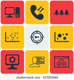 Set Of 9 Universal Editable Icons. Can Be Used For Web, Mobile And App Design. Includes Elements Such As Personal Skills, Cellular Data, Plot Diagram And More.