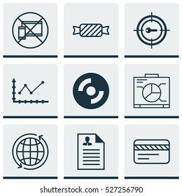 Set Of 9 Universal Editable Icons. Can Be Used For Web, Mobile And App Design. Includes Elements Such As Bank Card, Curriculum Vitae, Forbidden Mobile And More.