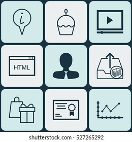 Set Of 9 Universal Editable Icons. Can Be Used For Web, Mobile And App Design. Includes Elements Such As Changes Graph, Paid Upload, Manager And More.