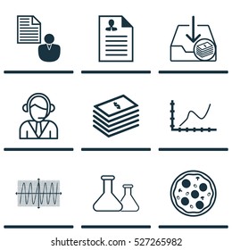 Set Of 9 Universal Editable Icons. Can Be Used For Web, Mobile And App Design. Includes Elements Such As Operator, Cosinus Diagram, Pizza Meal And More.
