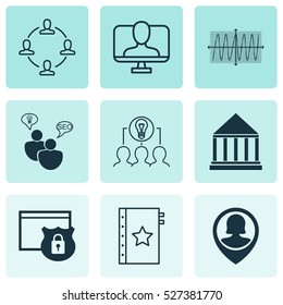 Set Of 9 Universal Editable Icons. Can Be Used For Web, Mobile And App Design. Includes Elements Such As Warranty, Security, Cosinus Diagram And More.