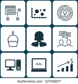 Set Of 9 Universal Editable Icons. Can Be Used For Web, Mobile And App Design. Includes Elements Such As Digital Media, Comparison, Innovation And More.