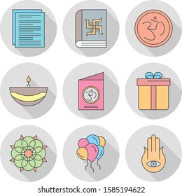 Set Of 9 Universal Icons For Mobile Application and websites
