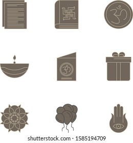 Set Of 9 Universal Icons For Mobile Application and websites
