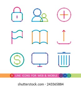 set from 9 universal icons for web and mobile