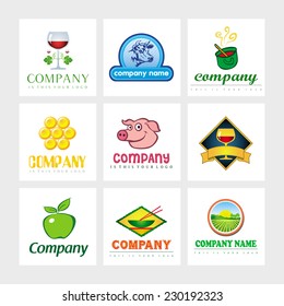 Set of 9 vector elements for logo design