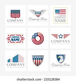 Set of 9 vector elements for logo design