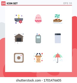 Set of 9 Vector Flat Colors on Grid for radio; sale; brexit; shopping; uk Editable Vector Design Elements