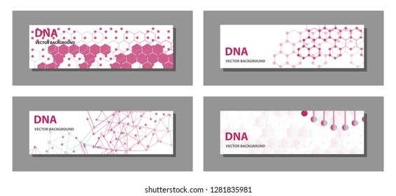 Set of 9 vector templates for presentation slides. Graphic design of molecule structure, blue scientific vector background.