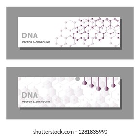 Set of 9 vector templates for presentation slides. Graphic design of molecule structure, blue scientific vector background.