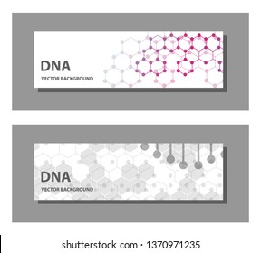 Set of 9 vector templates for presentation slides. Graphic design of molecule structure, blue scientific vector background.