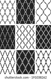 Set of 9 very simple seamless patterns 
