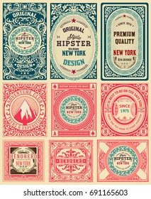 Set of 9 vintage labels