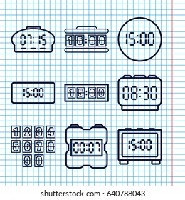 Set of 9 wake outline icons such as