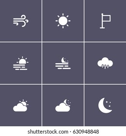 set of 9 weather icons