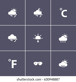 set of 9 weather icons