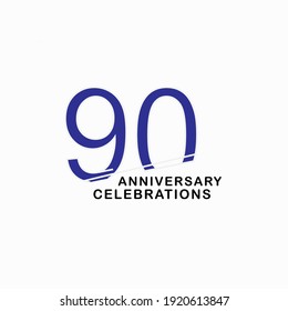 Set 90 years anniversary vector template