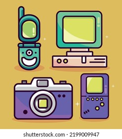 set of 90s modern style, design