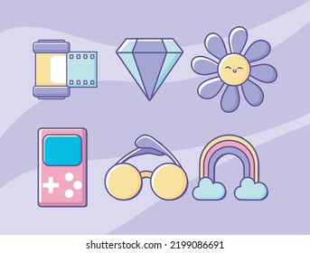 set of 90s modern style, image