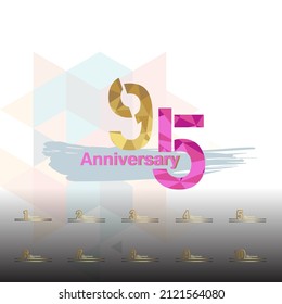 set 95 year anniversary design template illustration
