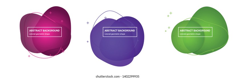 Set of _synonym_ gradient elements. Set of abstract flow shaped backgrounds for flyers, banners, web sites, business cards, invitations, gift cards, brochures, landing pages