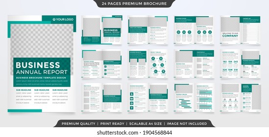 set of a4 bifold brochure template design with minimalist style and clean layout concept use for business prsentation and proposal