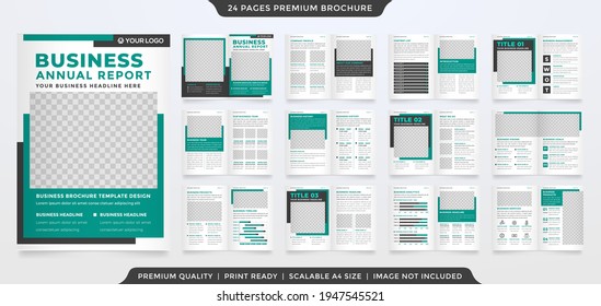 set of a4 brochure template design with modern and minimalist style use for business presentation and proposal