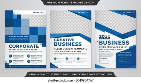 set of a4 business brochure template with abstract style use for business leaflet and poster