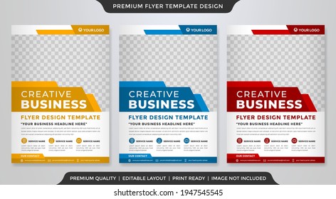 set of a4 business flyer template design with abstract style and modern layout